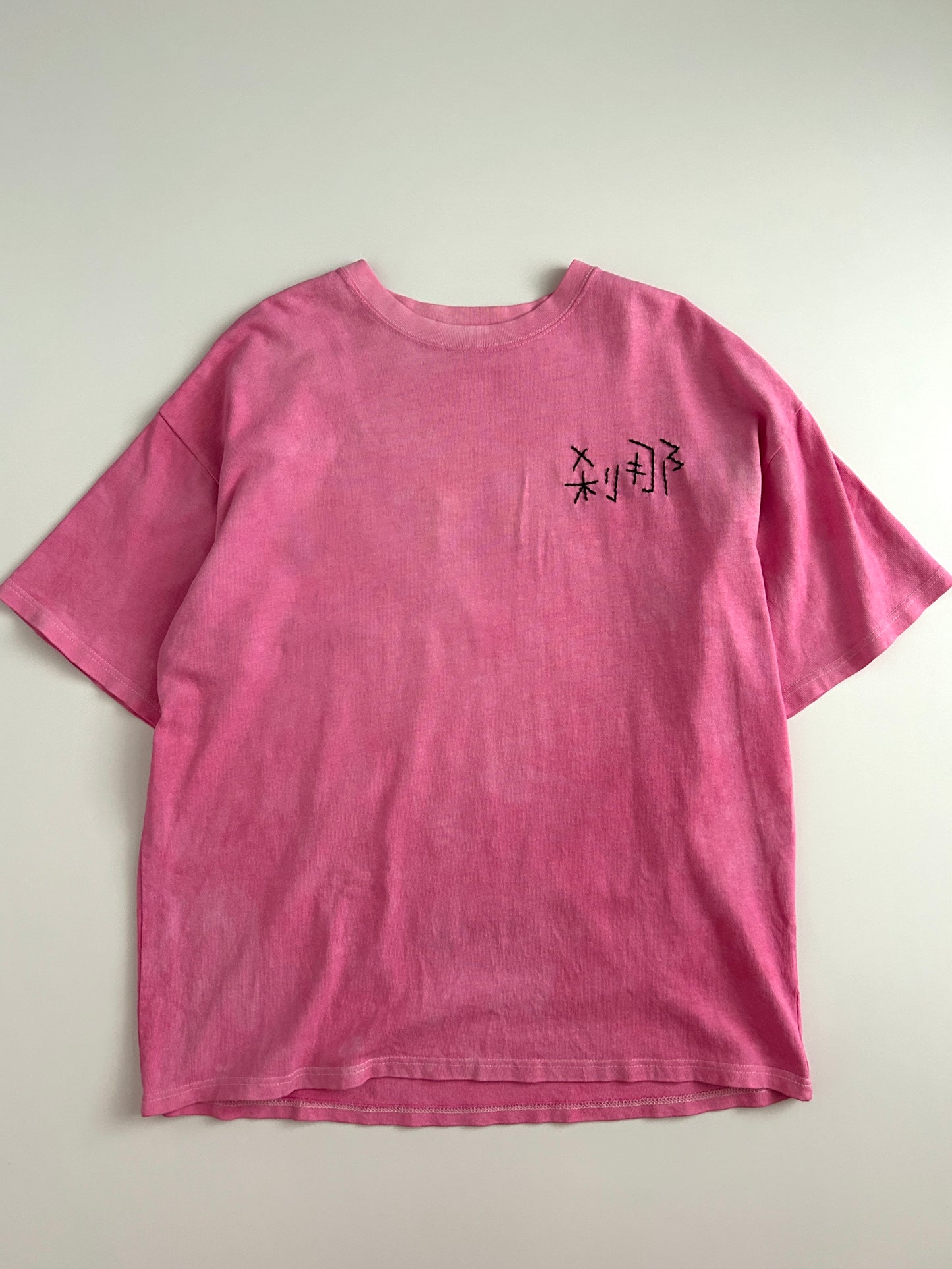 sashiko salvage uneven dyeing T-shirt023