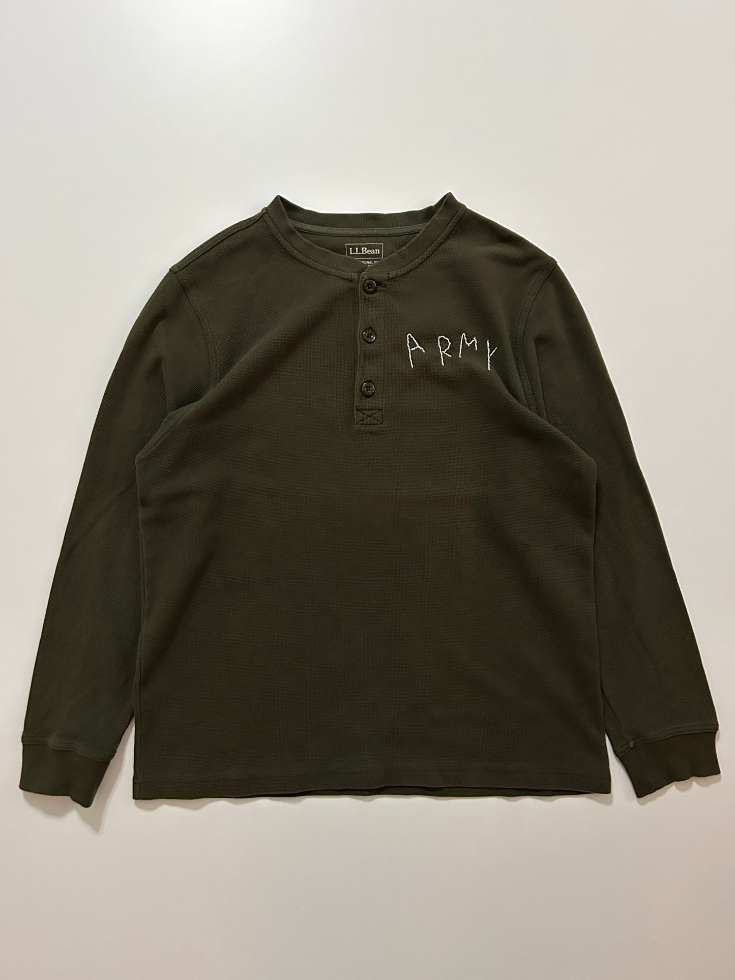 sashiko salvage Waffle Henley Shirt001