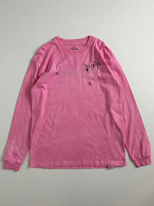 sashiko salvage uneven dyeing L/S T-shirt001