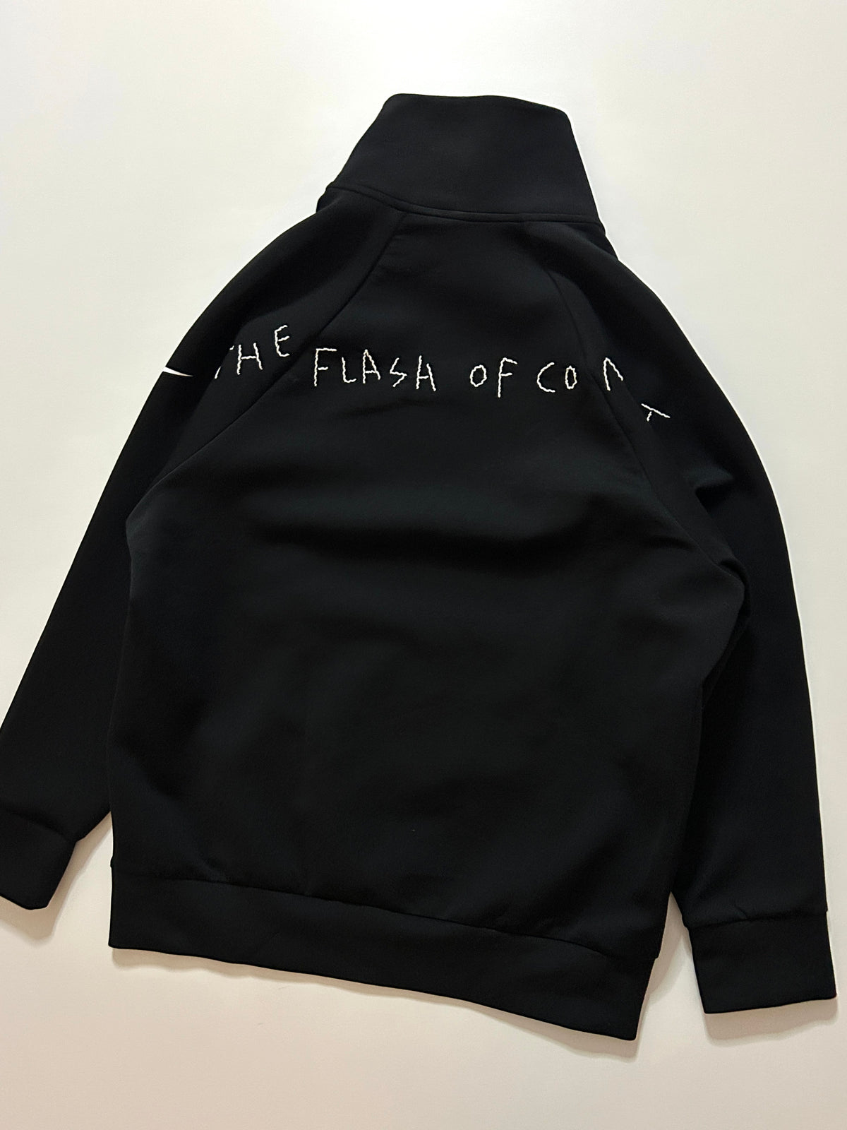 sashiko salvage half-zip Mock Sweat001