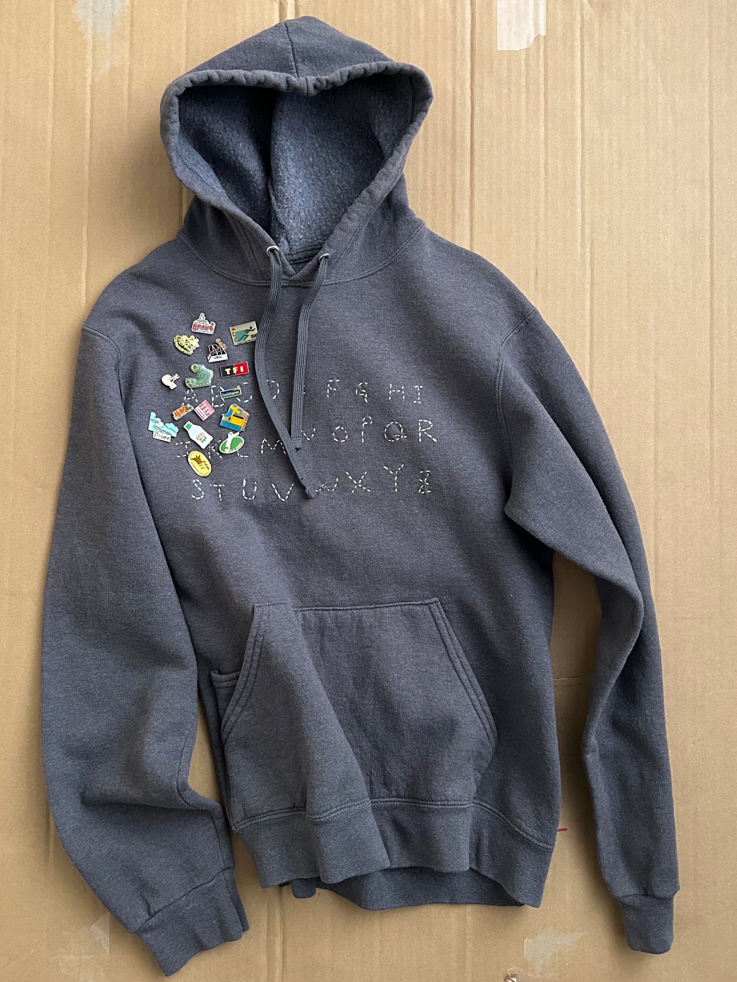 sashiko pins salvage hoodie 001